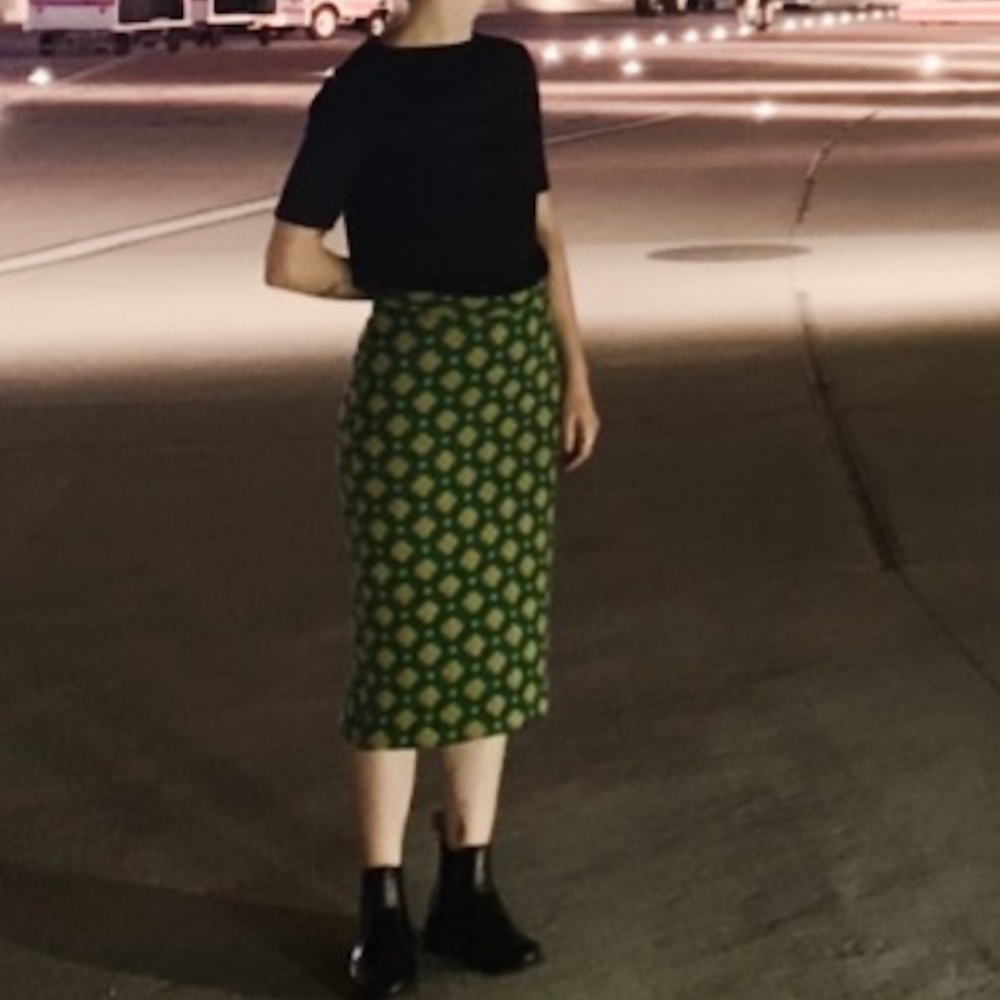 Anthropologie quilted retro pencil skirt